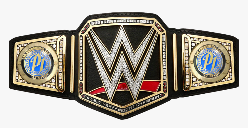 Belt Aj Styles Wwe World Championship Sideplates ,, HD Png Download, Free Download