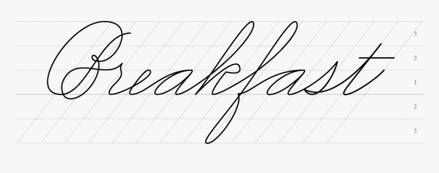 Spencerian Guide Write Breakfast In Spencerian Script, HD Png Download, Free Download