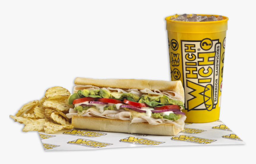 Turkey And Avocado Sandwich With Which Wich Chips And - Wich, HD Png Download, Free Download