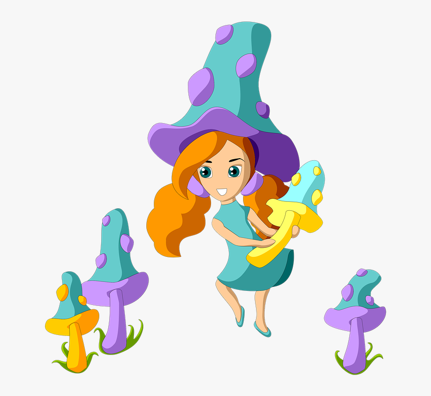 Fairy, Mushroom, Girl, Mushrooms, Poisonous - Cartoon, HD Png Download, Free Download