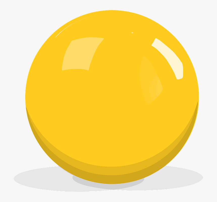 Yellow, Shiny, Ball, Object, Round, Bright - Pallina Da Tennis Disegno, HD Png Download, Free Download