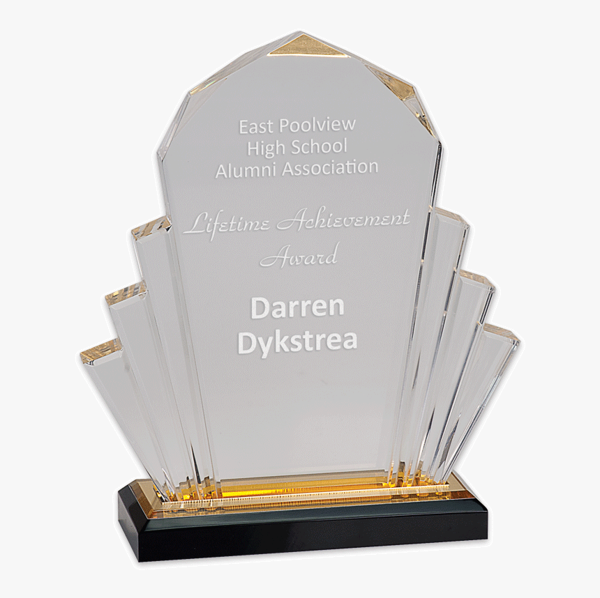 Sample Engraving Of Faceted Impress Acrylic Award - Trophy, HD Png Download, Free Download