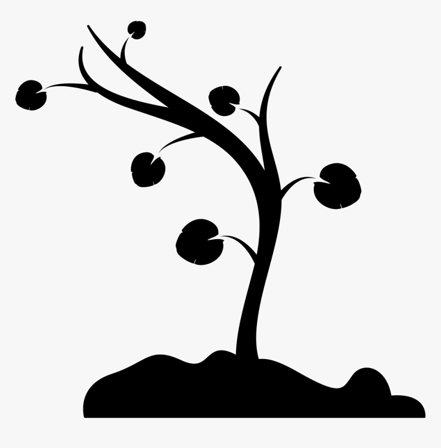 Tree Curved To Left With Few Leaves And Branches - Growing Tree Icon, HD Png Download, Free Download