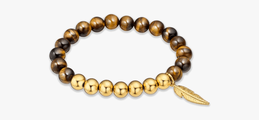 Tiger Eye Bracelet With Feather, HD Png Download, Free Download