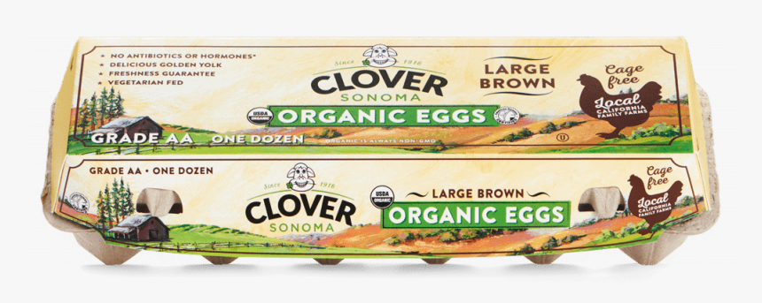 Clover Sonoma Organic Eggs Large Brown One Dozen - Convenience Food, HD Png Download, Free Download