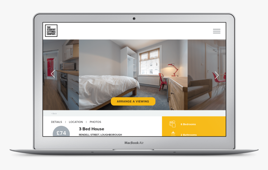 The Students Lettings Company Website On Macbook"
	srcset="https - Comfort, HD Png Download, Free Download