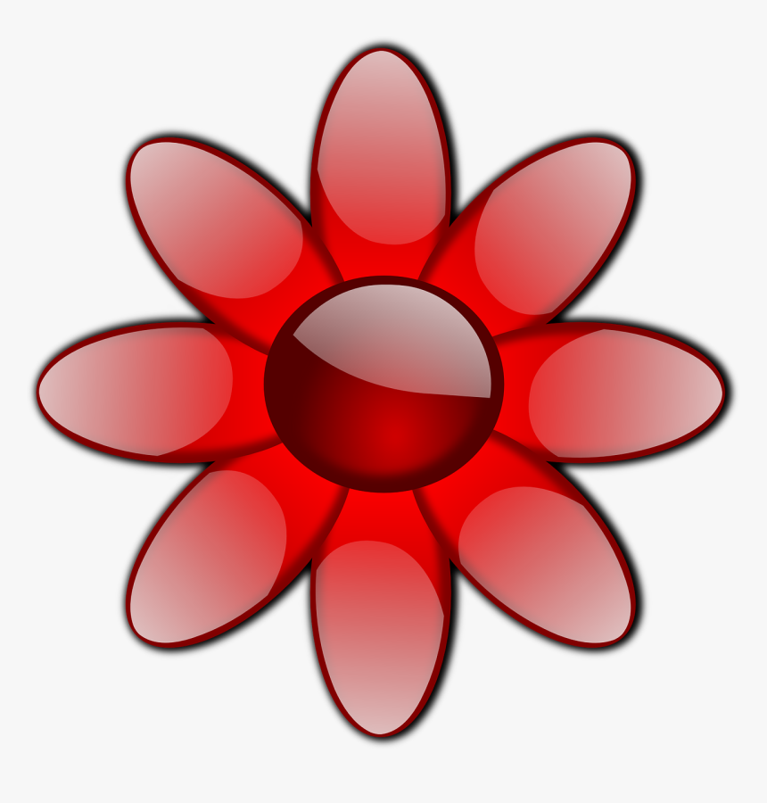 Flower Red Glass Glossy Glow Transparent Image, HD Png Download, Free Download