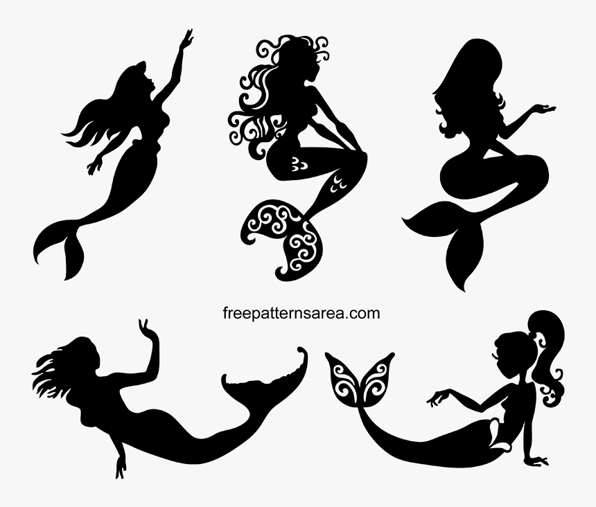 Mermaid Silhouette Png, Transparent Png, Free Download