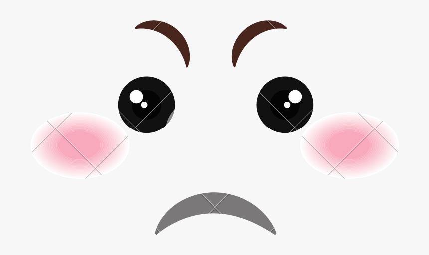 Kawaii Sad Face Png, Transparent Png, Free Download