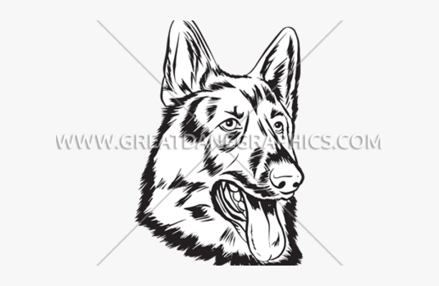 Drawn German Shepherd Face, HD Png Download, Free Download