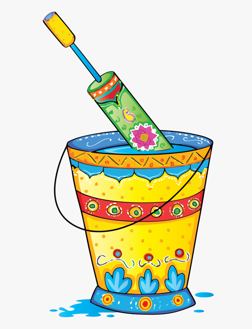 Transparent Holi Bucket For Happy Holi For Holi, HD Png Download, Free Download