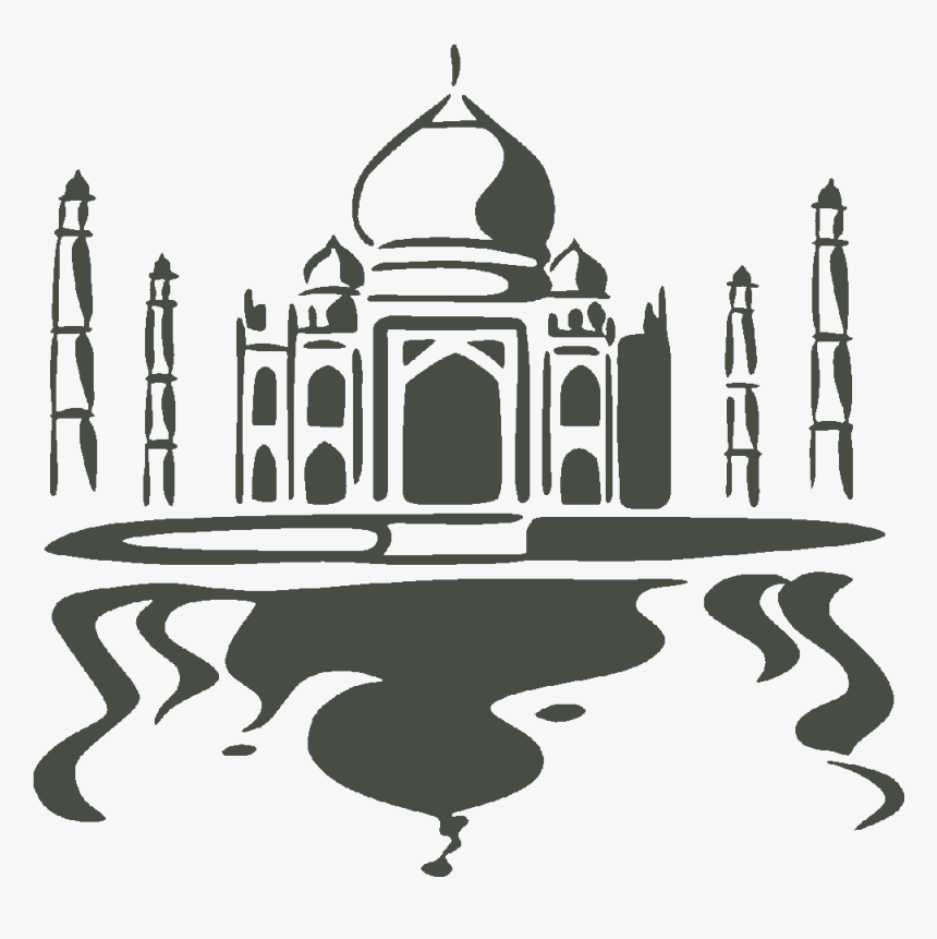 Moving Clipart Taj Mahal - Taj Mahal Black And White, HD Png Download, Free Download