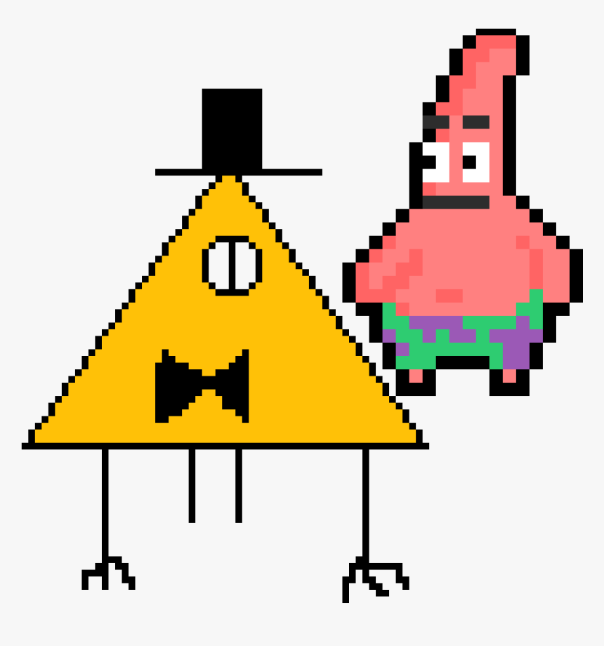 Bill Cipher And Patrick Star - Patrick Spongebob Pixel Art, HD Png Download, Free Download