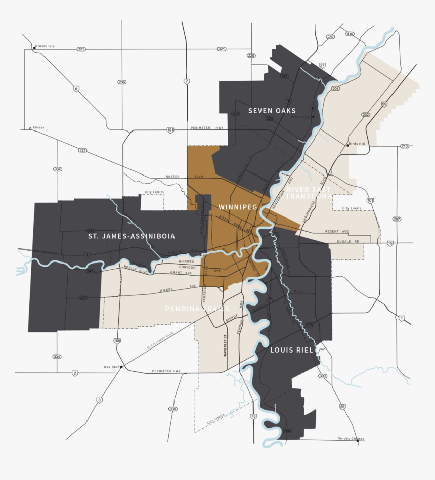 School Divisions - Winnipeg School Divisions Map, HD Png Download, Free Download