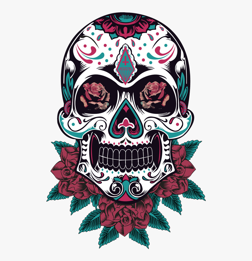 Candy Skull Png - Day Of The Dead Skulls Png, Transparent Png - kindpng