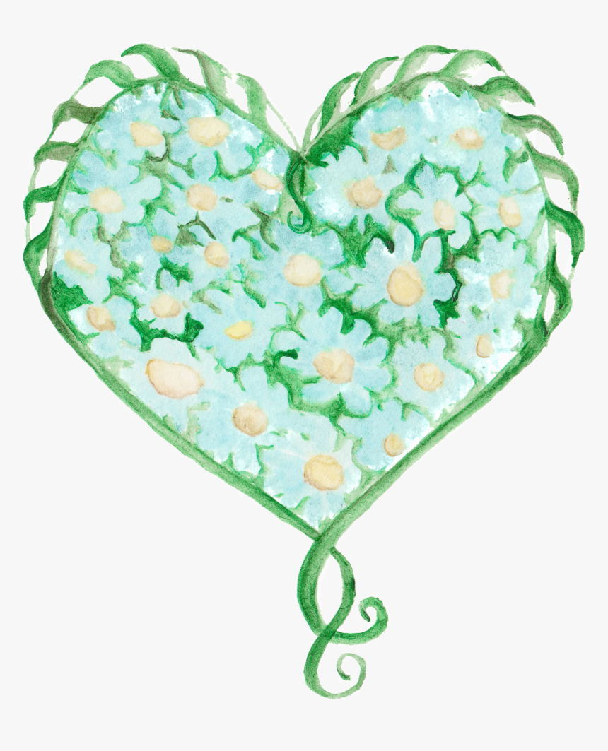 Hand Drawn Green Heart Pattern Transparent Love - Clip Art, HD Png Download, Free Download