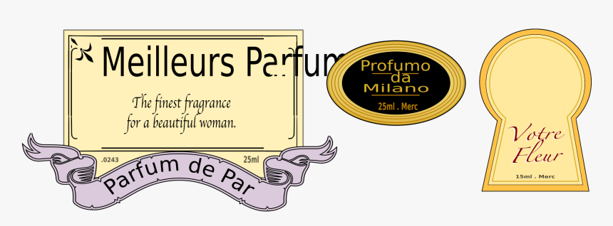 3 Perfume Labels Clip Arts - Cartoon, HD Png Download, Free Download