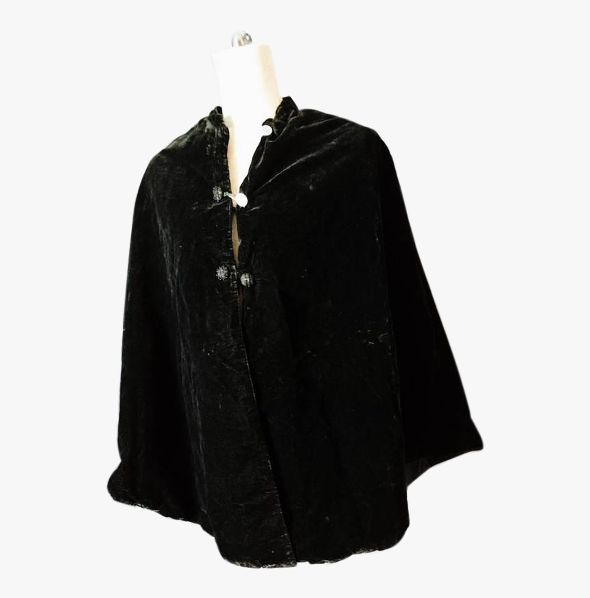 Victorian Velvet Mourning Cape, Black Velvet, Silk - Costume, HD Png Download, Free Download