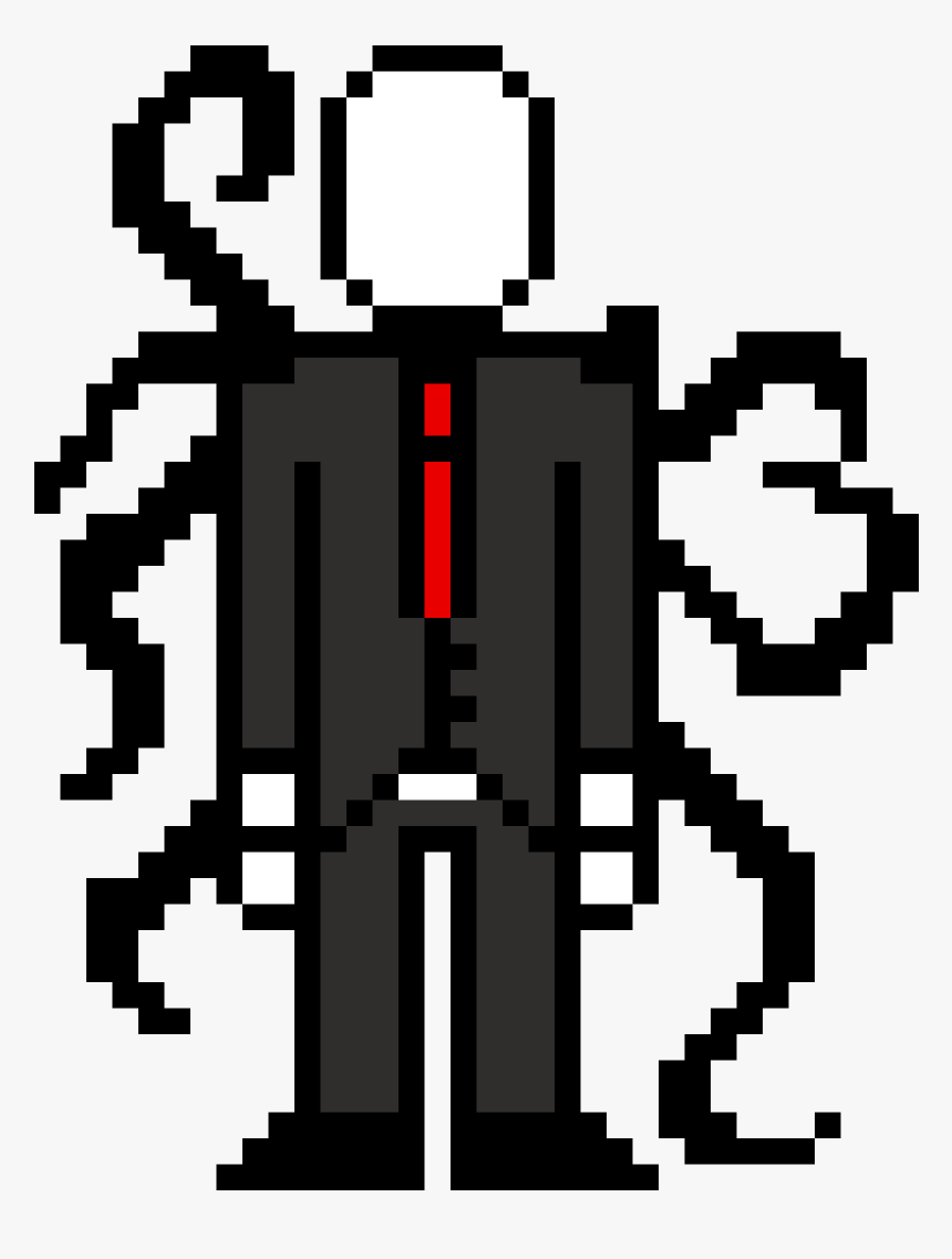 Transparent Slender Man Png - Pixel Art Slender Man, Png Download - kindpng