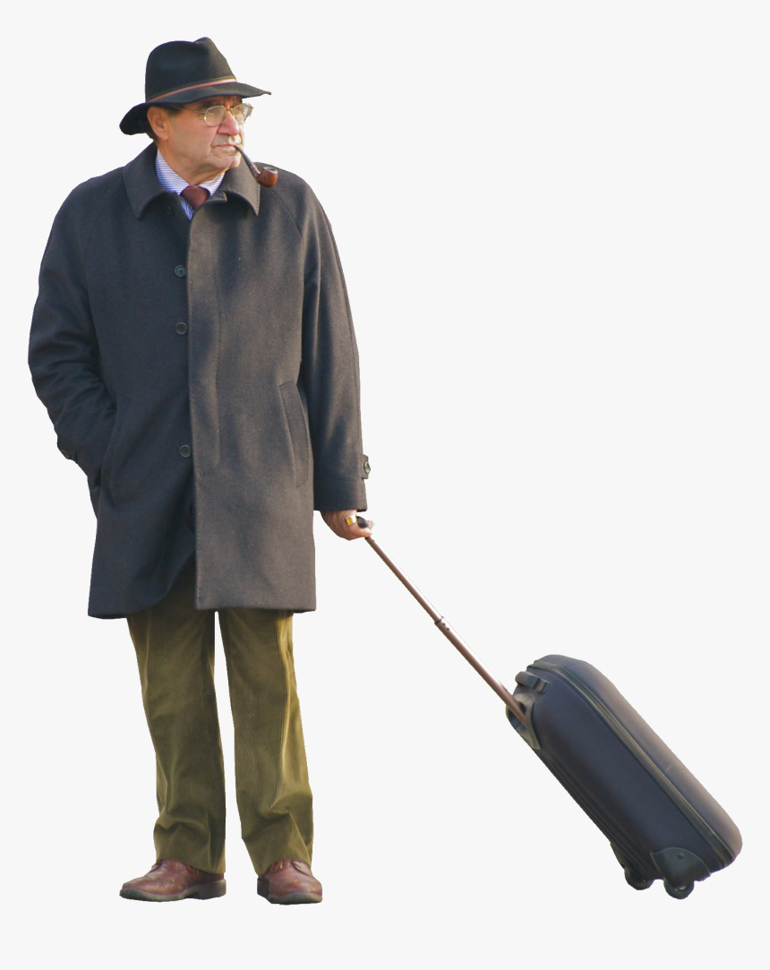 A Man Walking With His Arm Around His Girlfriend, Trying - Person With Suitcase Png, Transparent Png, Free Download