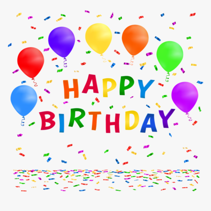 Free Png Happy Birthday With Confetti Png Images Transparent - Happy Birthday Transparent Png, Png Download, Free Download