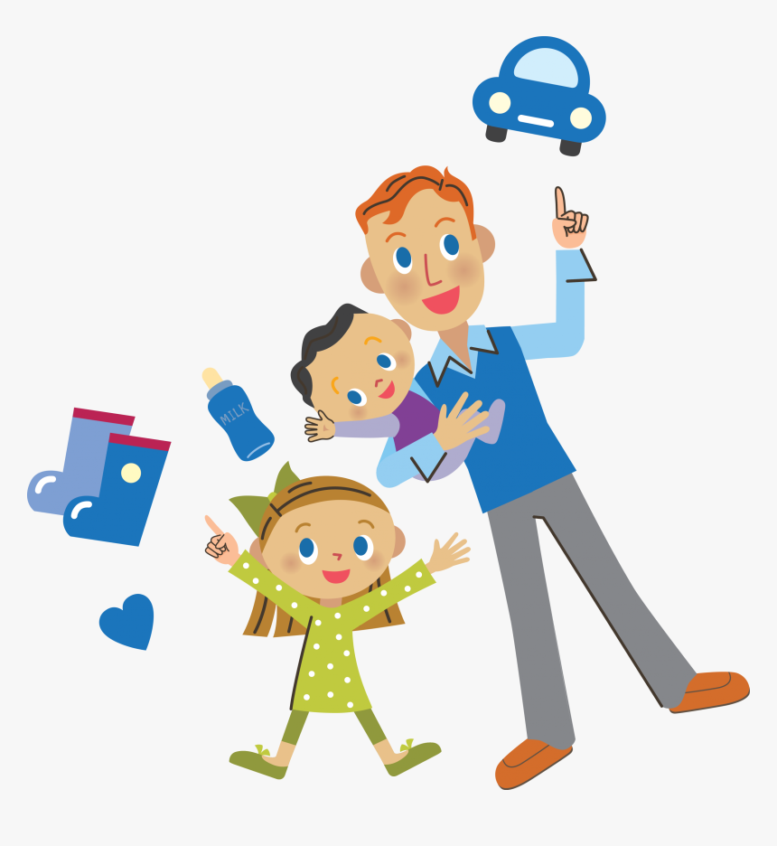 Thumb Image - Dad And Kids Cartoon, HD Png Download, Free Download