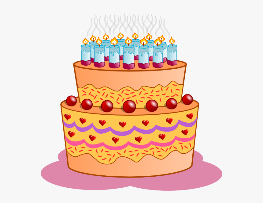 Birthday Cake Clip Art Free Black And White - Birthday Cake Clip Art Hd Png Download - Kindpng