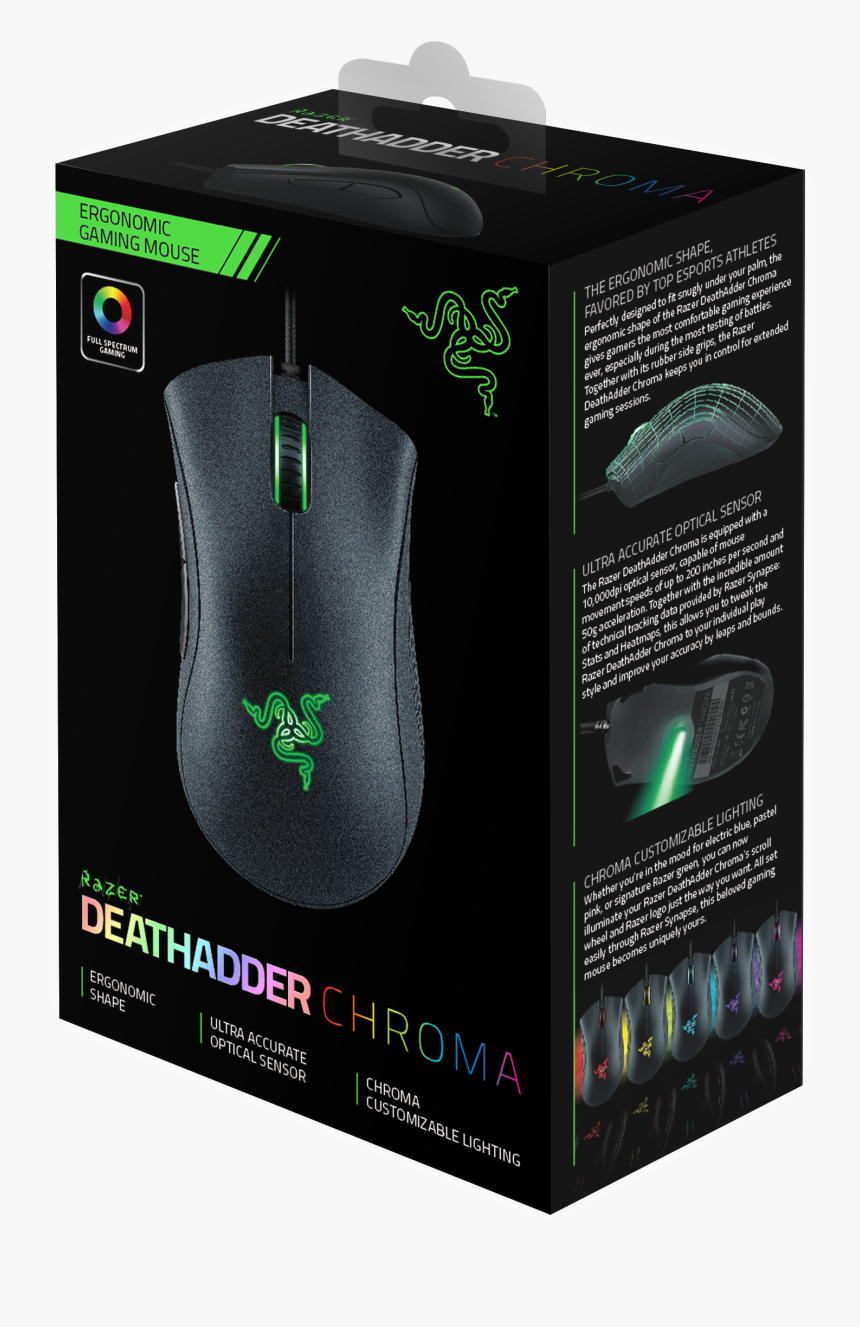 Razer Deathadder Chroma - Razer Deathadder Chroma 10000dpi, HD Png Download, Free Download