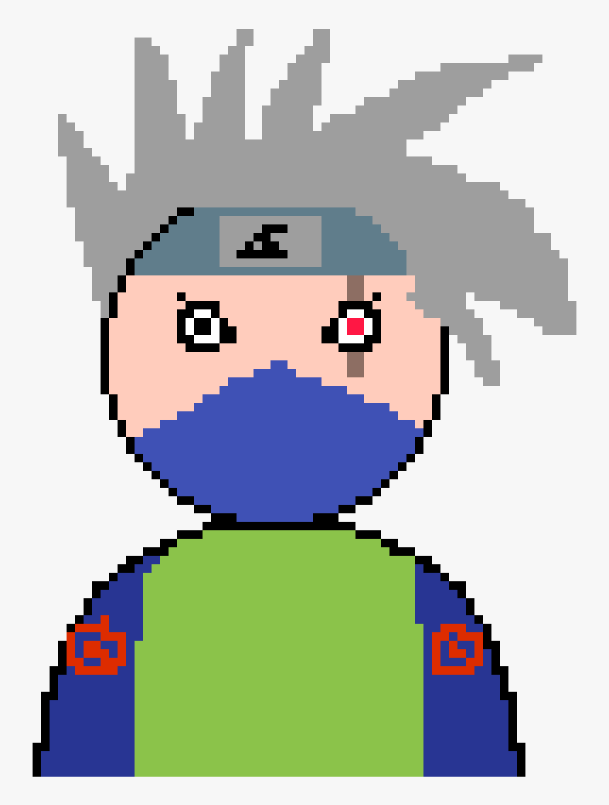 Rough Drawing Of Kakashi Still Bad A Pixil Art - Cartoon, HD Png Download, Free Download