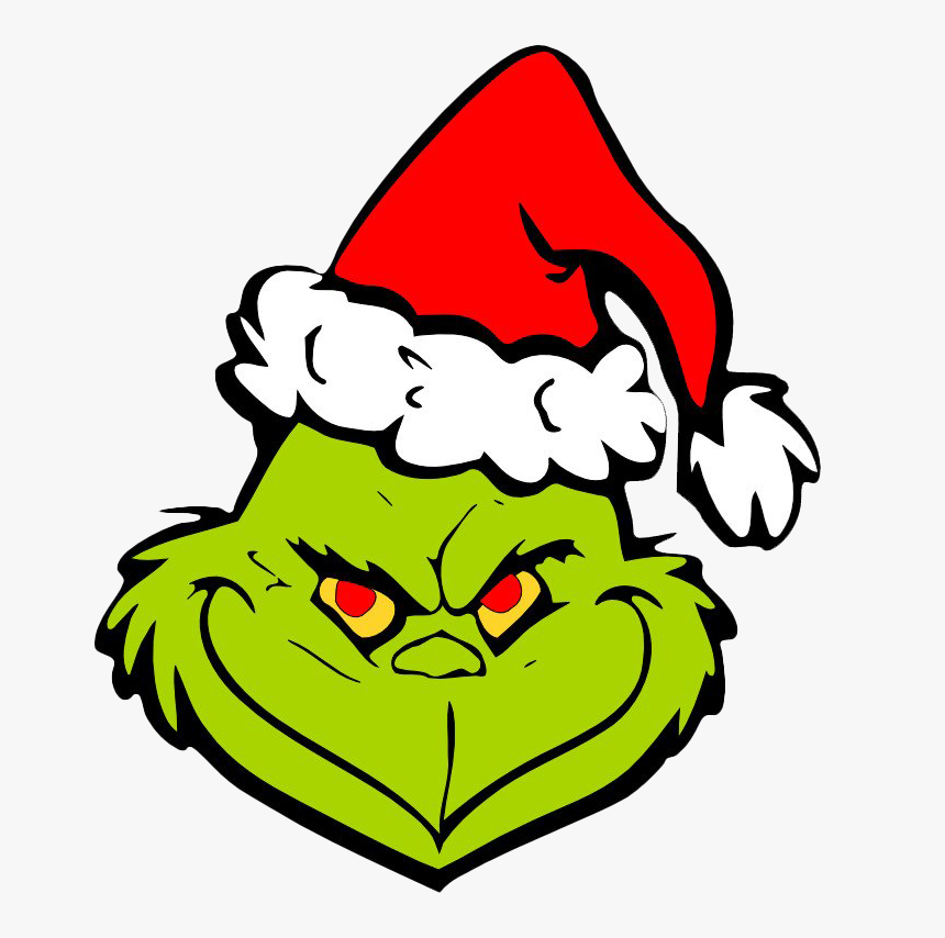 Grinch Png Pic - Grinch Face With Santa Hat, Transparent Png - kindpng