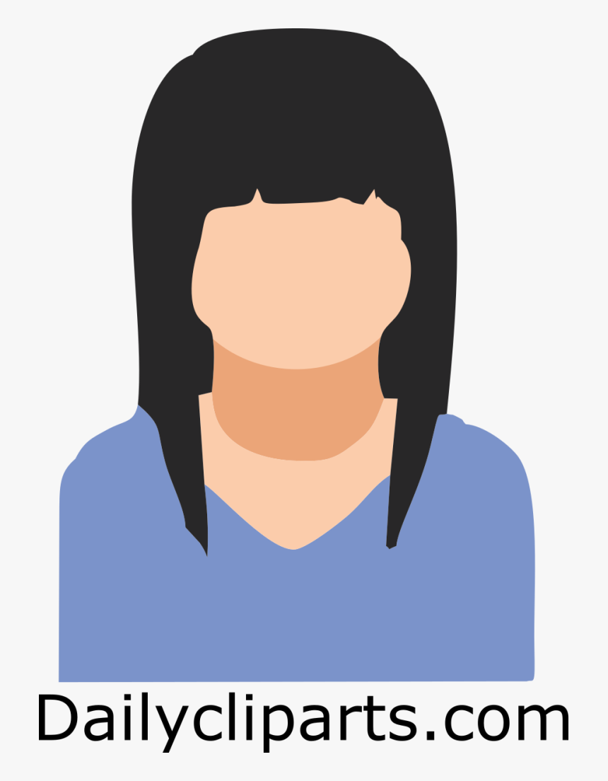 Black Hair Front Short Side Long Avatar, HD Png Download, Free Download