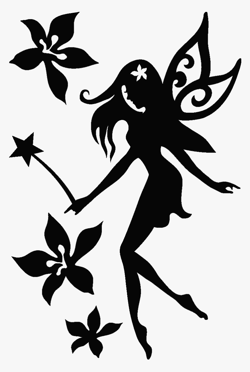 black and white fairy clip art