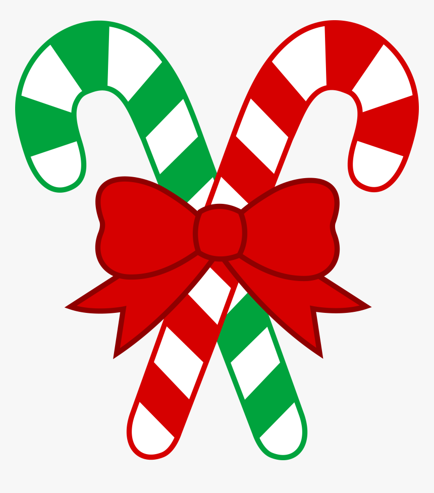 Red And Green Christmas Transparent Png Candy Cane - Christmas Candy Cane Clipart, Png Download, Free Download