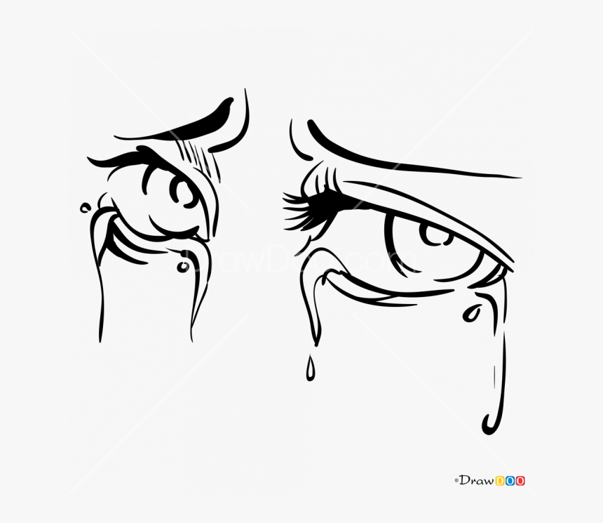 Clip Art Drawing Of Crying Eyes - Cartoon Crying Eyes Drawing, HD Png Download, Free Download