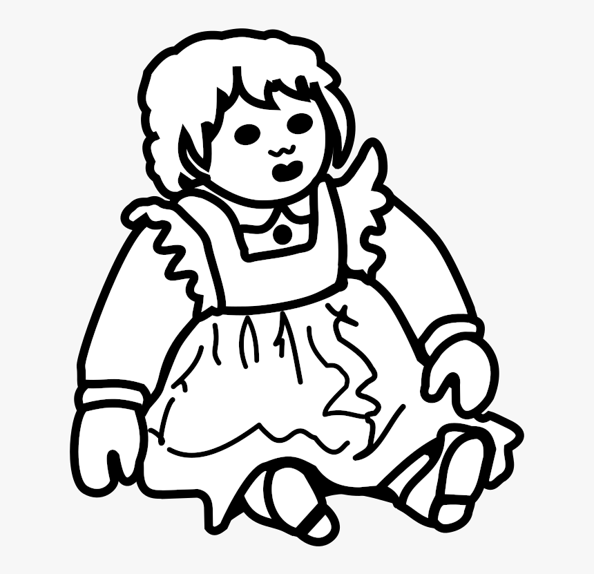 Outline Image Of Doll, HD Png Download, Free Download