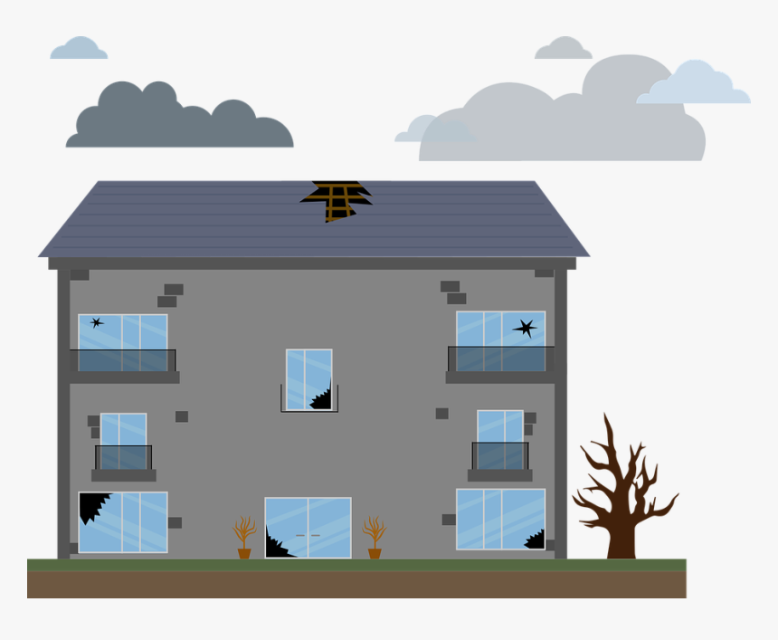 Building Destroyed, Shards, Hole - Hole In Roof Vector, HD Png Download, Free Download