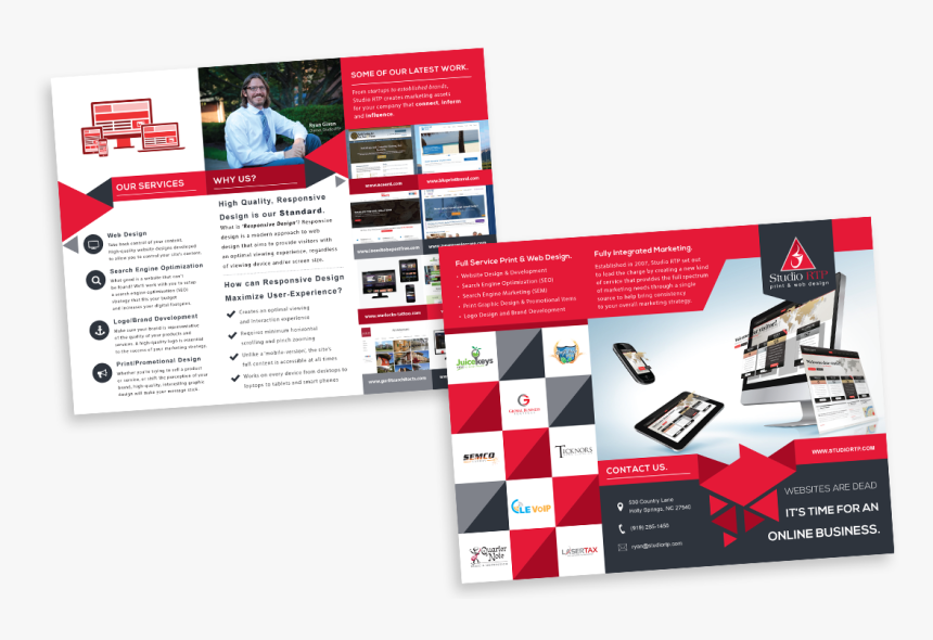 Studio Rtp Trifold Brochure Design - Tri Fold Brochure Design Full, HD Png Download, Free Download