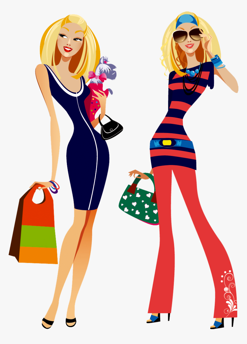 Transparent Mulheres Png - Vectors Fashion Girl, Png Download - kindpng