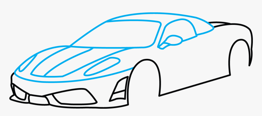 Drawing At Getdrawings Com - Sport Car Drawing Step By Step, HD Png Download, Free Download