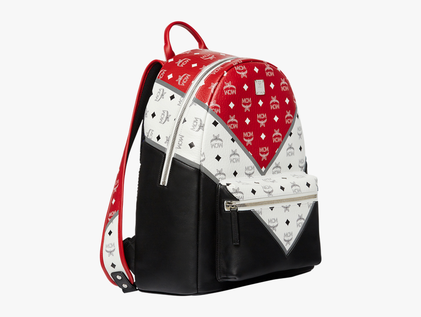 Red Black And White Mcm Backpack, HD Png Download - kindpng