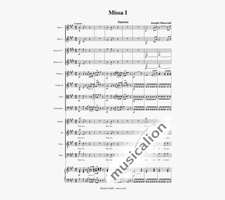 Mass 1 In A, Music Score, 4th Moverment - Domine Ad Adjuvandum Me Festina Fuge, HD Png Download, Free Download