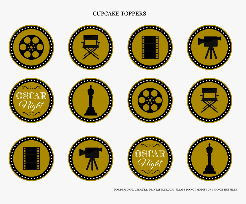 Oscar Vector Printable - Oscar Cupcake Toppers, HD Png Download, Free Download