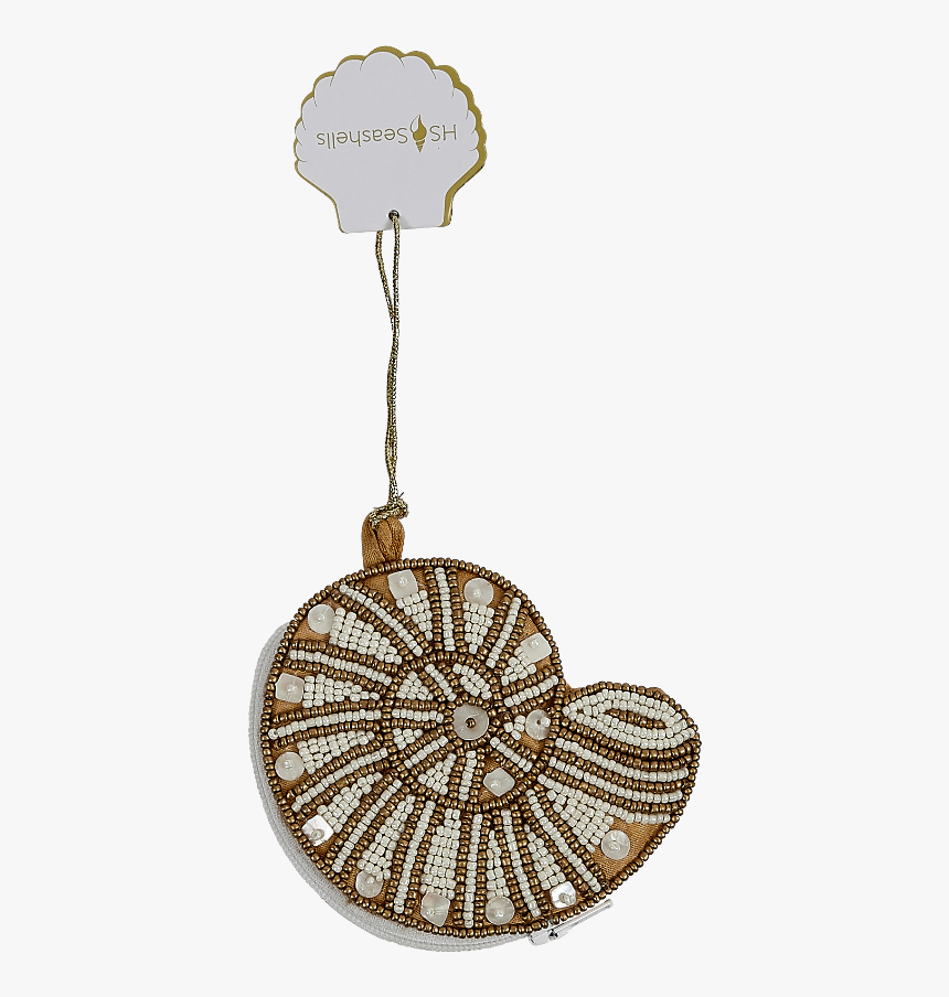 Beaded Nautilus Purse Gold & Creme Beads Gold Back - Circle, HD Png Download, Free Download