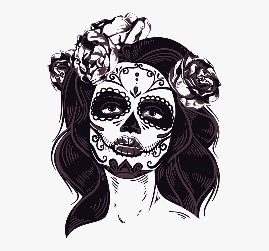 Mask, Horror, Women, Female - Catrina Png, Transparent Png, Free Download