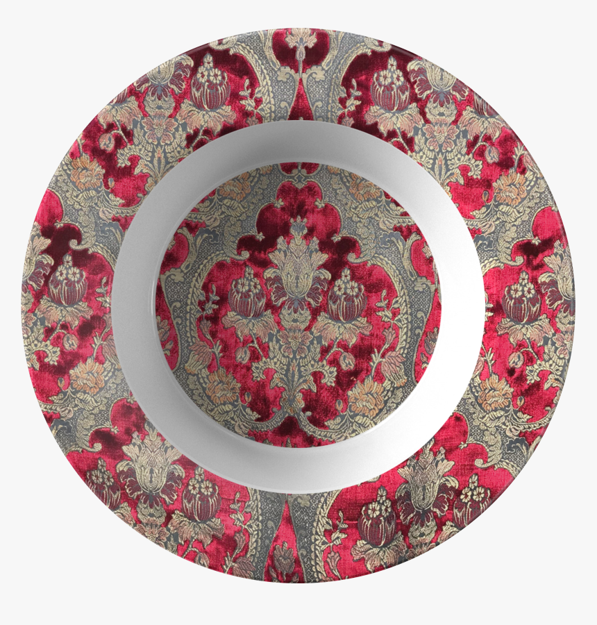 The Red Versailles Italian Velvet Fabric Dinner Bowl - Circle, HD Png Download, Free Download