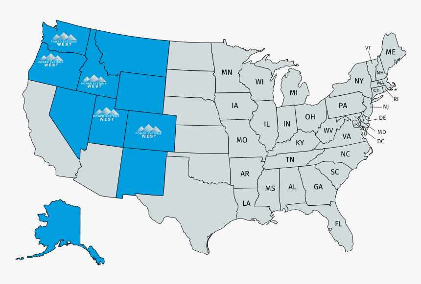 Service Area Map For Power Systems West - 2016 Electoral Map By District, HD Png Download, Free Download