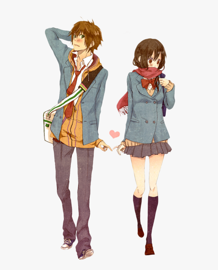Transparent Anime Boy Png - Shy Anime Girl And Boy, Png Download, Free Download