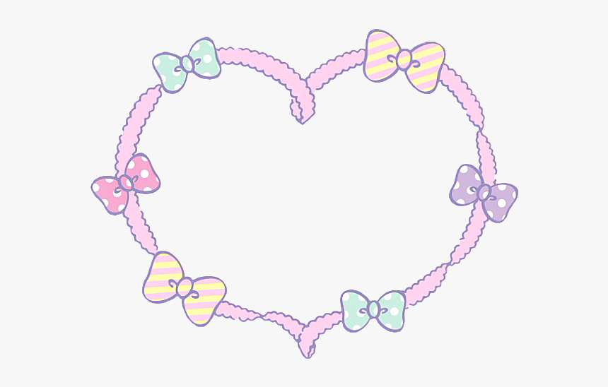 #love #heart #ribbon #bow #cute #frame - Necklace, HD Png Download, Free Download