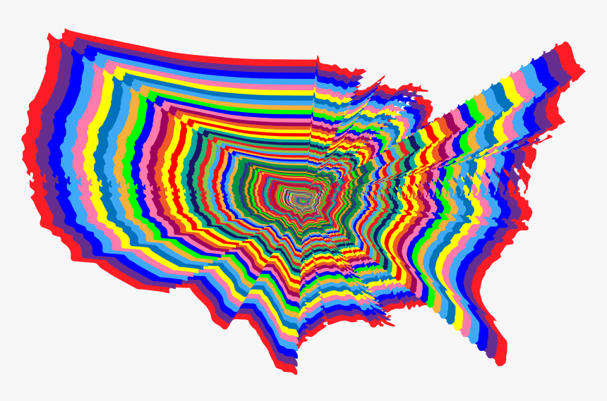 Prismatic Us Map Outline Zoom 2 Clip Arts - Illustration, HD Png Download, Free Download