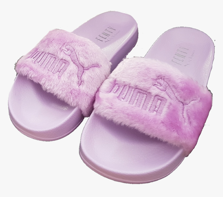 puma pink fluffy sandals
